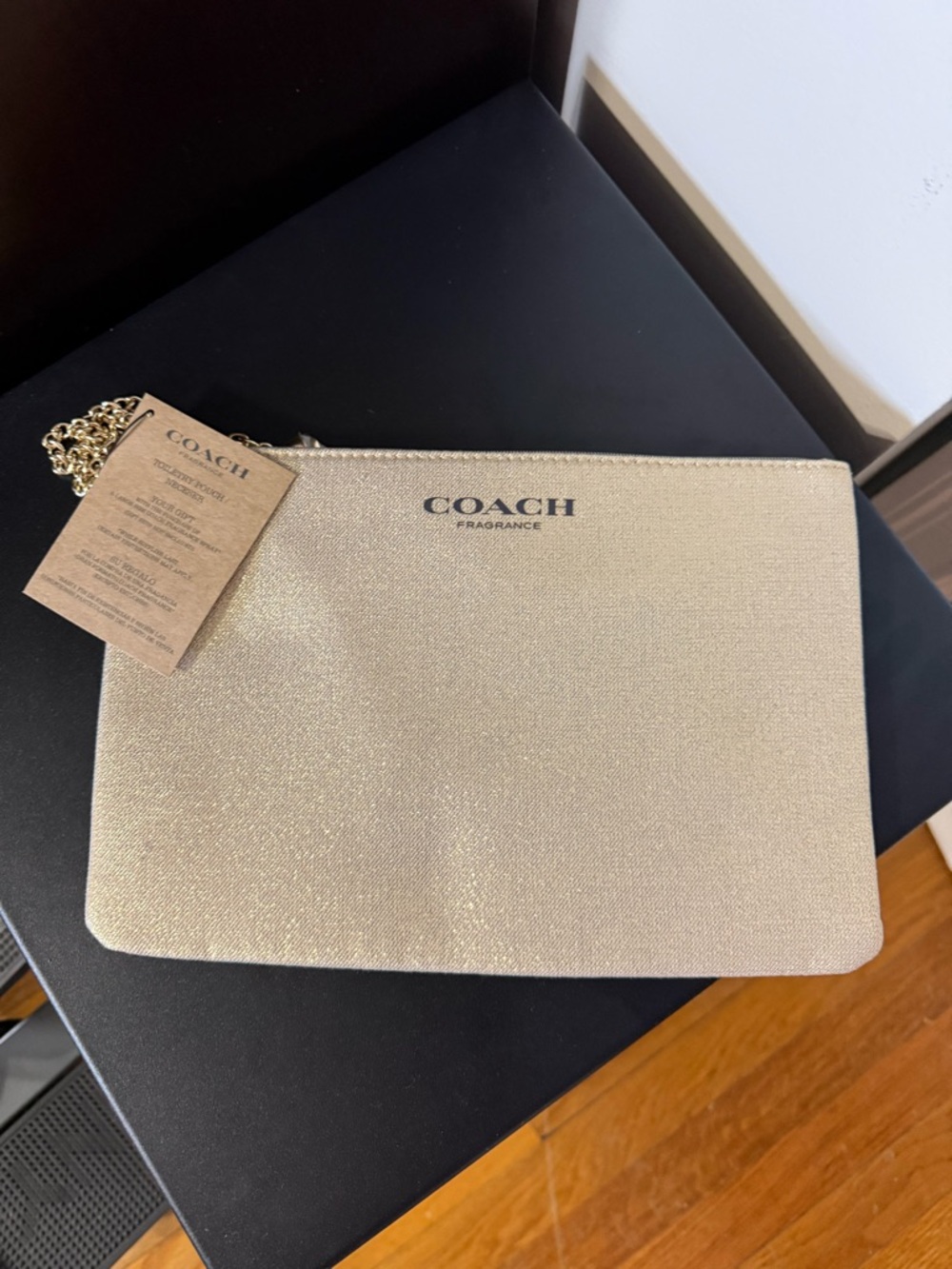 Coach Gold Metallic Chain Wristlet